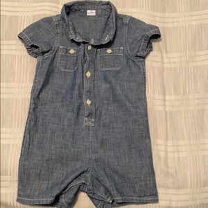 Chambray Baby Gap romper.